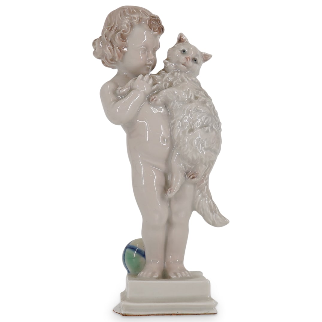 Rosenthal Porcelain "Putti Cherub With Cat" Figurine (1 of 3)