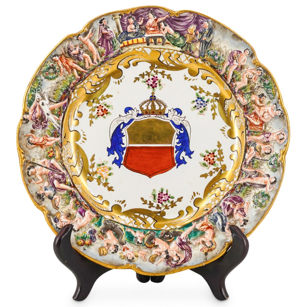 Antique Capodimonte Majolica Plate (1 of 4)