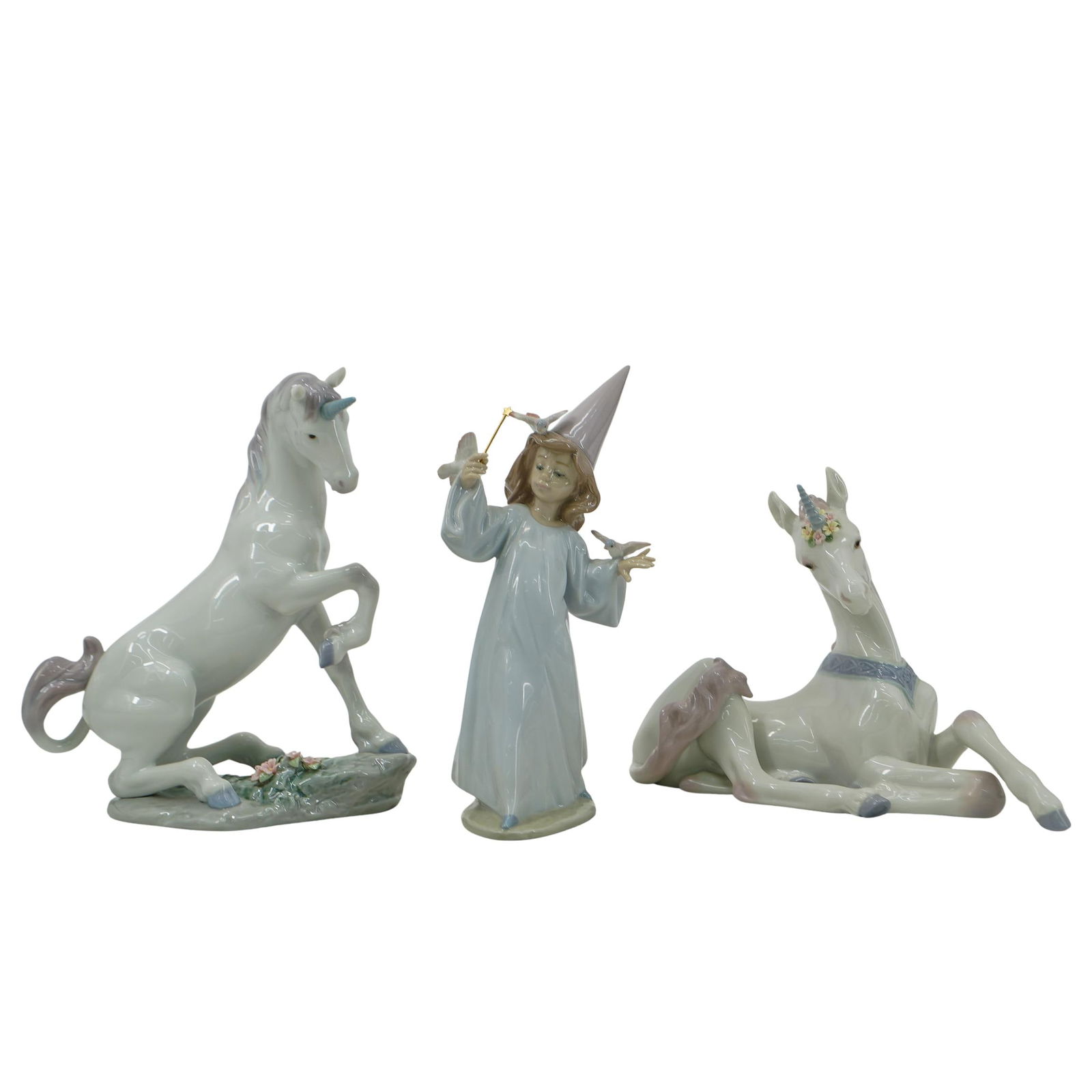 (3 Pc) Lladro Porcelain Unicorn & Princess Grouping (1 of 18)