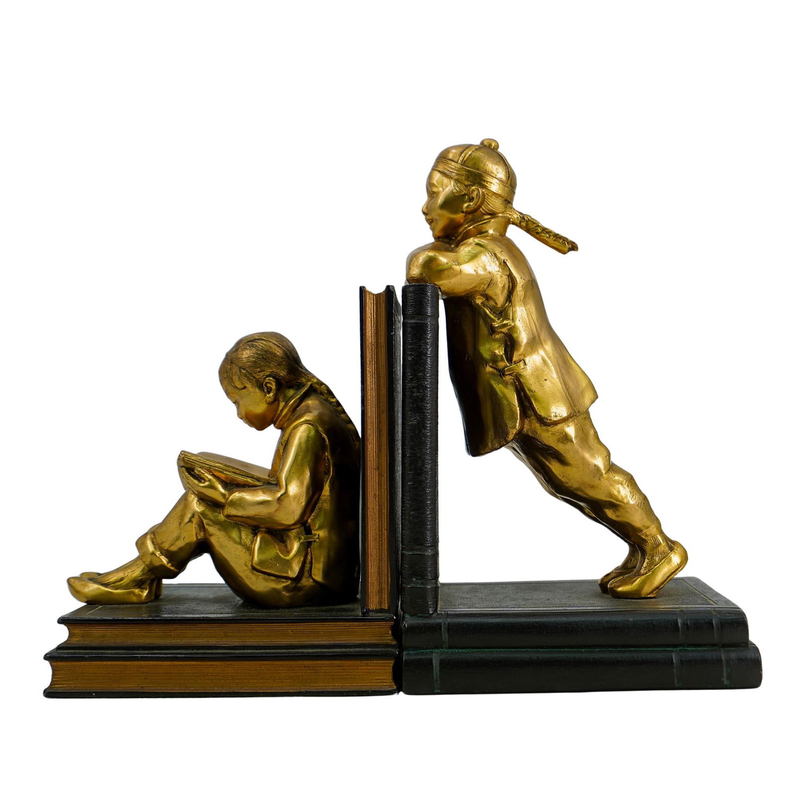 Pair Of Antique Chinoiserie Gilt Bronze Bookends (1 of 11)