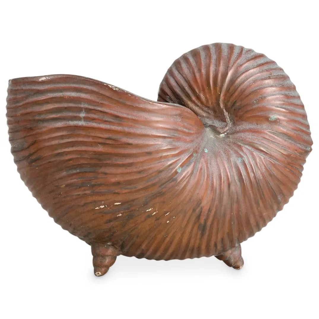Vintage Bronze Nautilus Shell Vase (1 of 5)