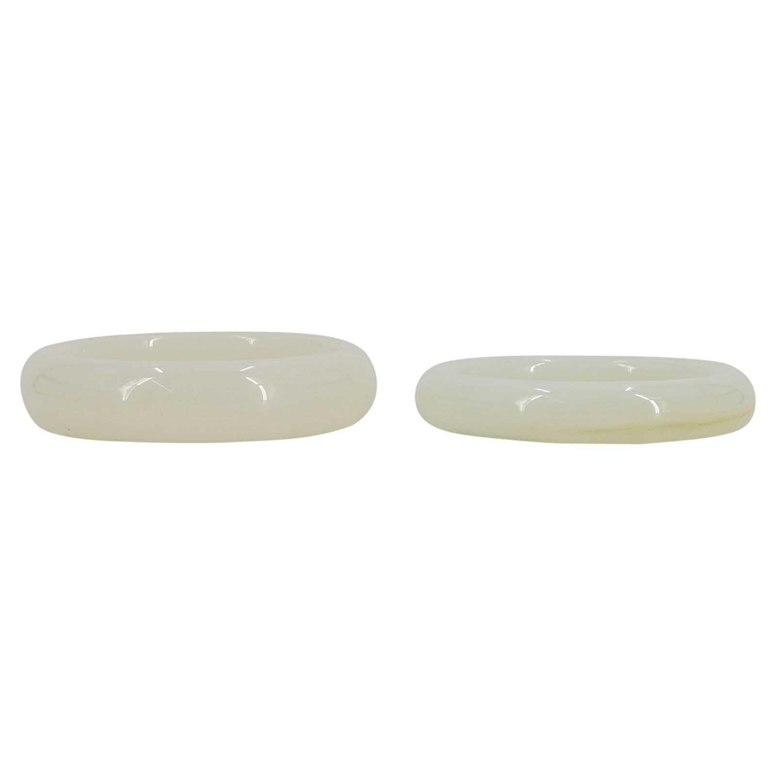 (2Pc) Chinese White Jade Bangles (1 of 5)