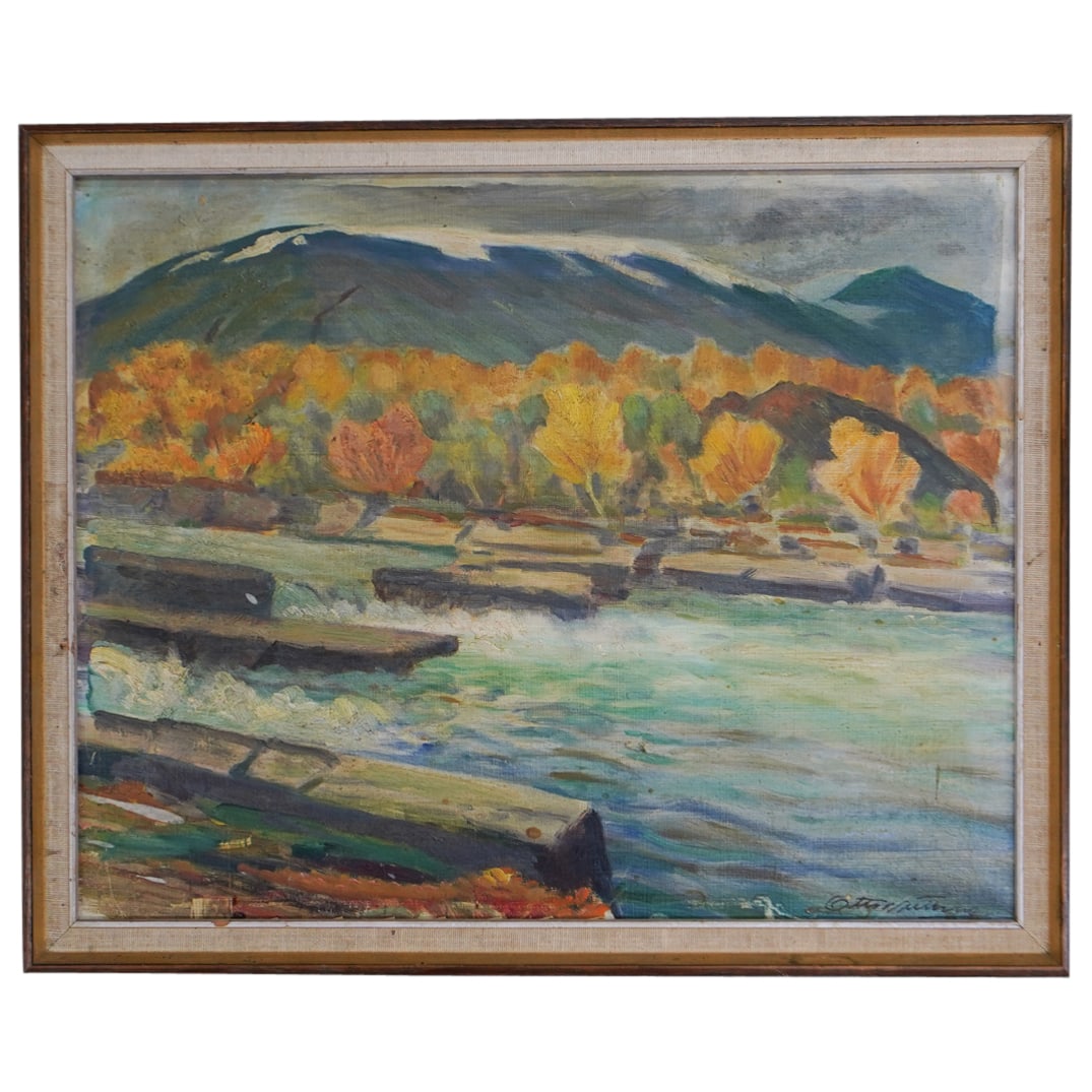 Otto Wretling (Swedish, 1876-1971) Oil on Panel Impressionist Landscape (1 of 5)