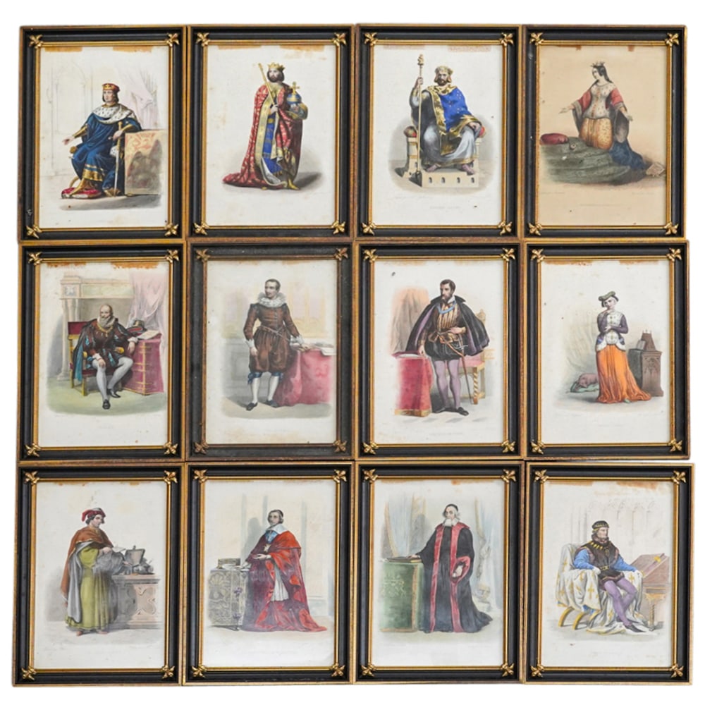 (12 Pc) Collection 19th Cent. French Hand Colored Engravings (1 of 9)