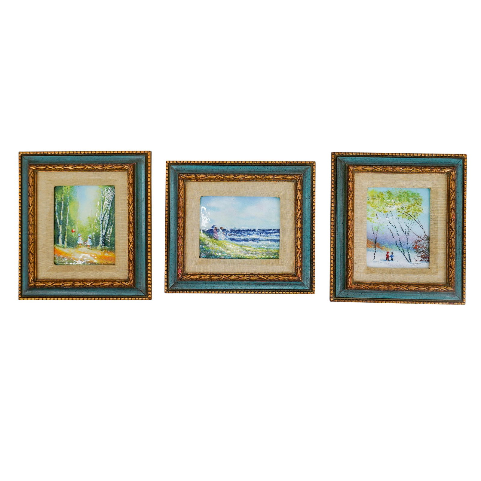 (3 Pc) Charles Parthesius (American, 1899-1987) Enamel on Metal (1 of 13)