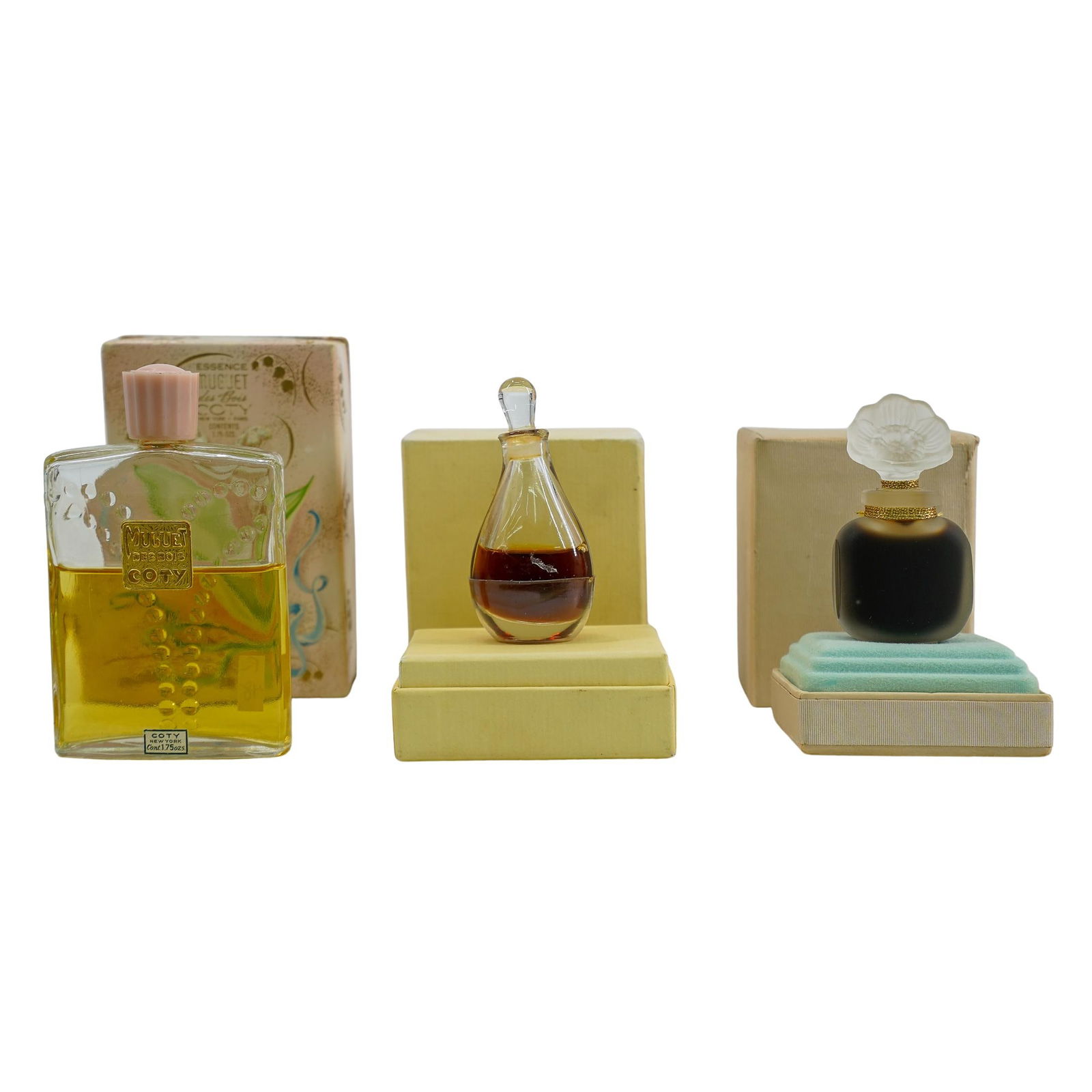 (3 Pc) Vintage Glass Perfume Bottles in Original boxes (1 of 7)