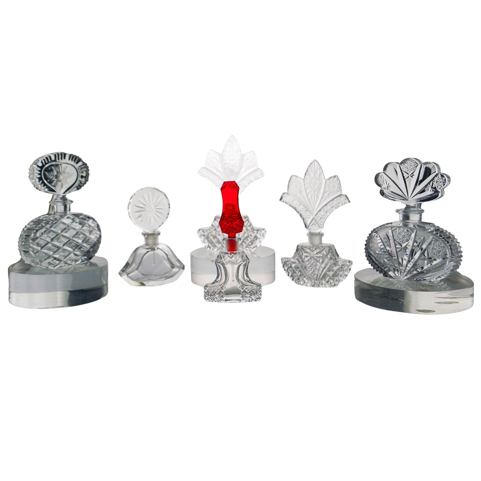 (6 Pc) Czech Glass Perfume Bottles (1 of 14)