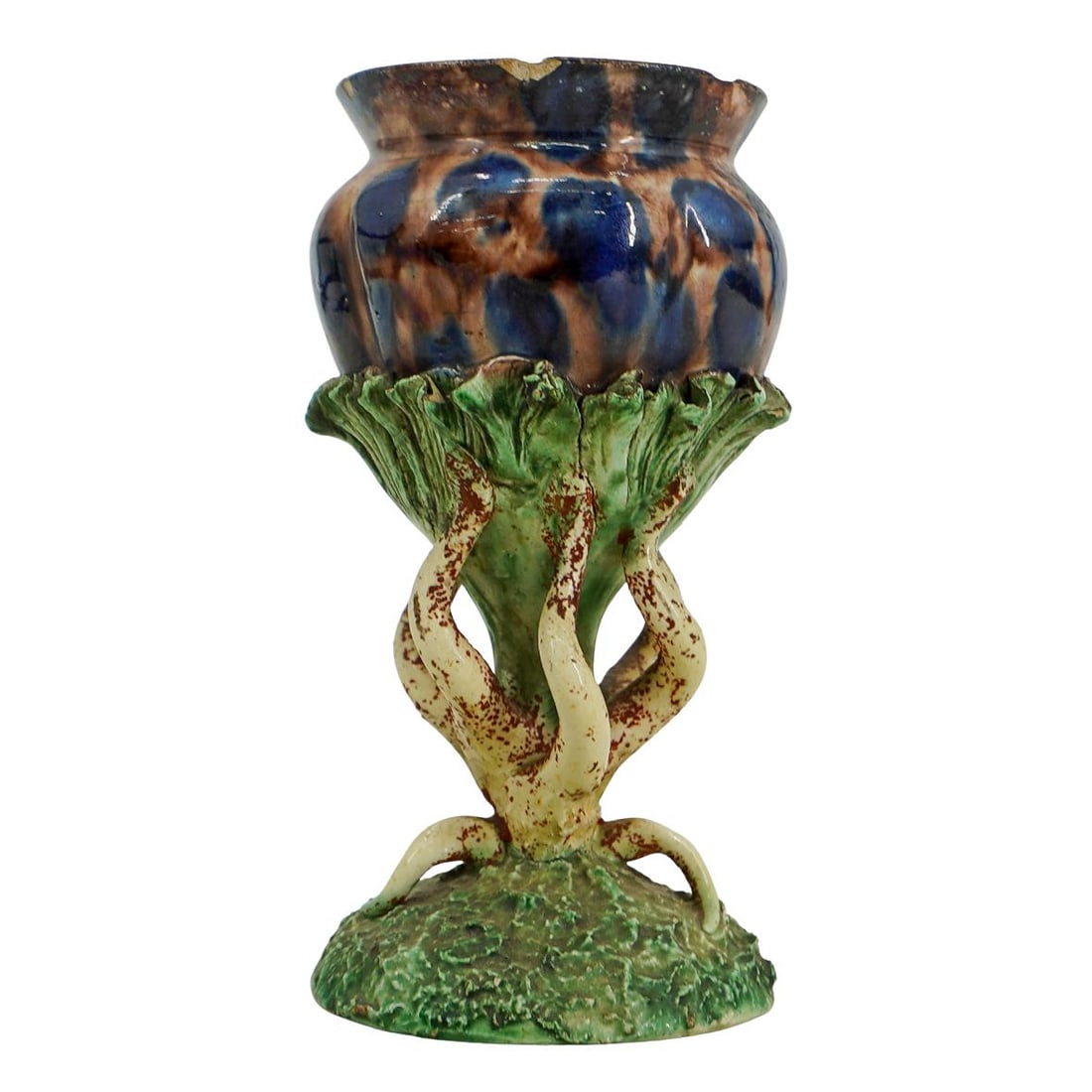 Antique Majolica Palissy Style Chalice (1 of 5)