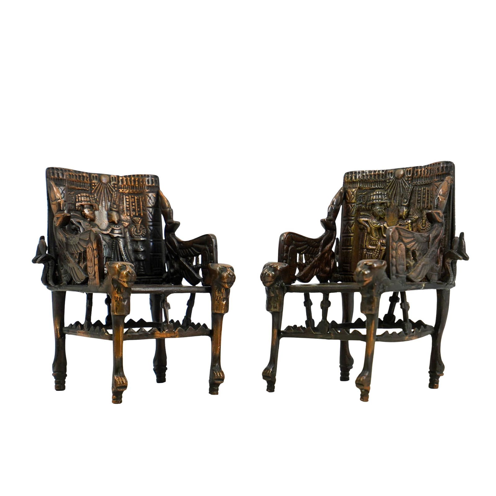 (2 Pc) Antique Egyptian Brass Bookends (1 of 11)