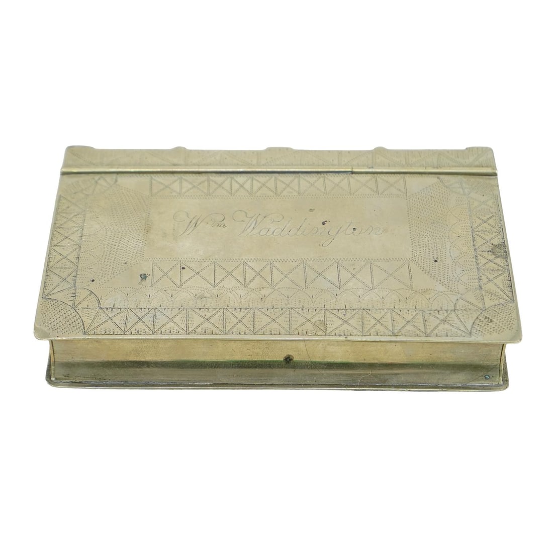 William Waddington Etched Metal Book Form Snuff Box (1 of 5)