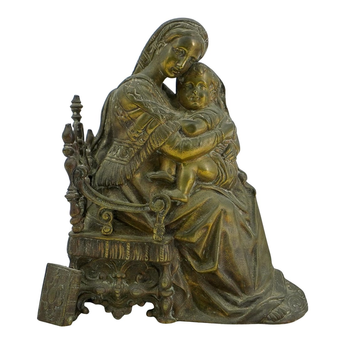 Antique Bronze Madonna and Child Figurine (1 of 5)