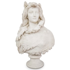 Antonio Bottinelli (Italian, 1827-1898) Inverno Marble Sculpture