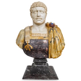 Roman Emperor Hadrian Marble Bust Sculpture