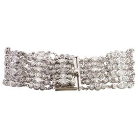 Art Deco Platinum and 10ct Diamond Bracelet