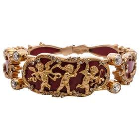 Faberge Michael Perchin Gold-Mounted Purpurine bracelet