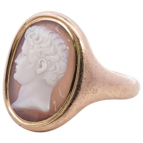 Ancient 18k Gold Roman Cameo Ring