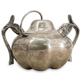 Russian Trompe l'oeil Silver Lidded Sugar Pot, Sazikov