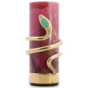 Faberge Russian Gold & Diamond Mounted Rhodonite Seal (Mikhail Perkhin)