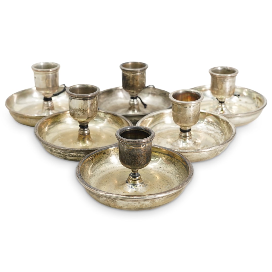 (6 Pc) Russian Faberge Silver Candle Holders (1 of 7)