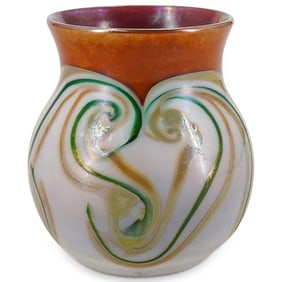 Louis Comfort Tiffany Favrile Glass Bulbous Cabinet Vase