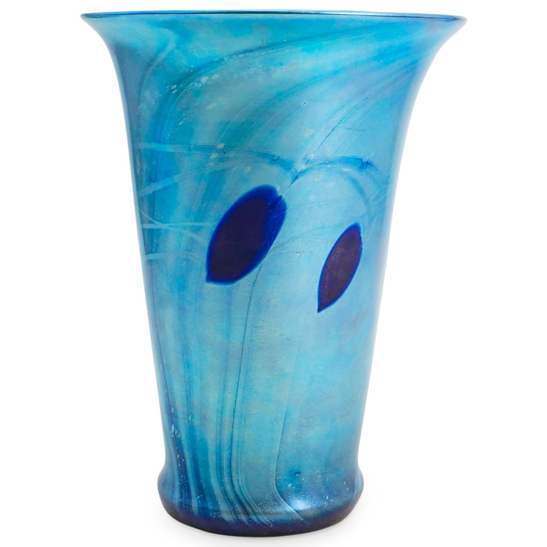 Tiffany Blue Favrile Art Glass Vase (1 of 5)