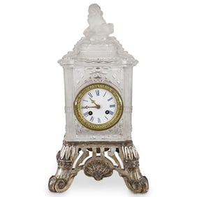 Baccarat & Tiffany Chinoiserie Glass Clock