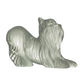 Lalique Frosted Crystal Yorkie Figurine