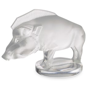 Lalique Crystal "Boar" Paperweight