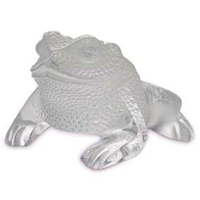 Lalique Crystal Frog Figurine