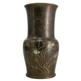 Antique Japanese Meiji Bronze Vase