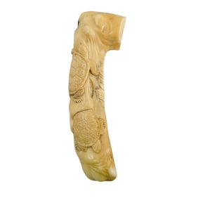 Antique Japanese Meiji Carved Bone Turtle Cane Topper