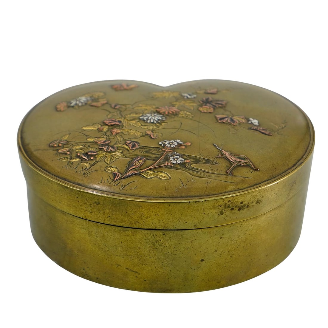 Inoue Of Kyoto (Japanese, B. XIX) Meiji Bronze Tama Box (1 of 5)