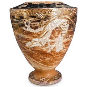 Antique Japanese Satsuma Gilt Dragon Vase