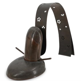 Antique Japanese Signed Bronze Daimyo Hat Censer