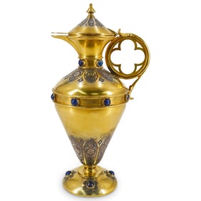 Antique Gilt Bronze & Lapis Pitcher