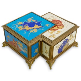 Chinoiserie Enameled Porcelain & Bronze Box