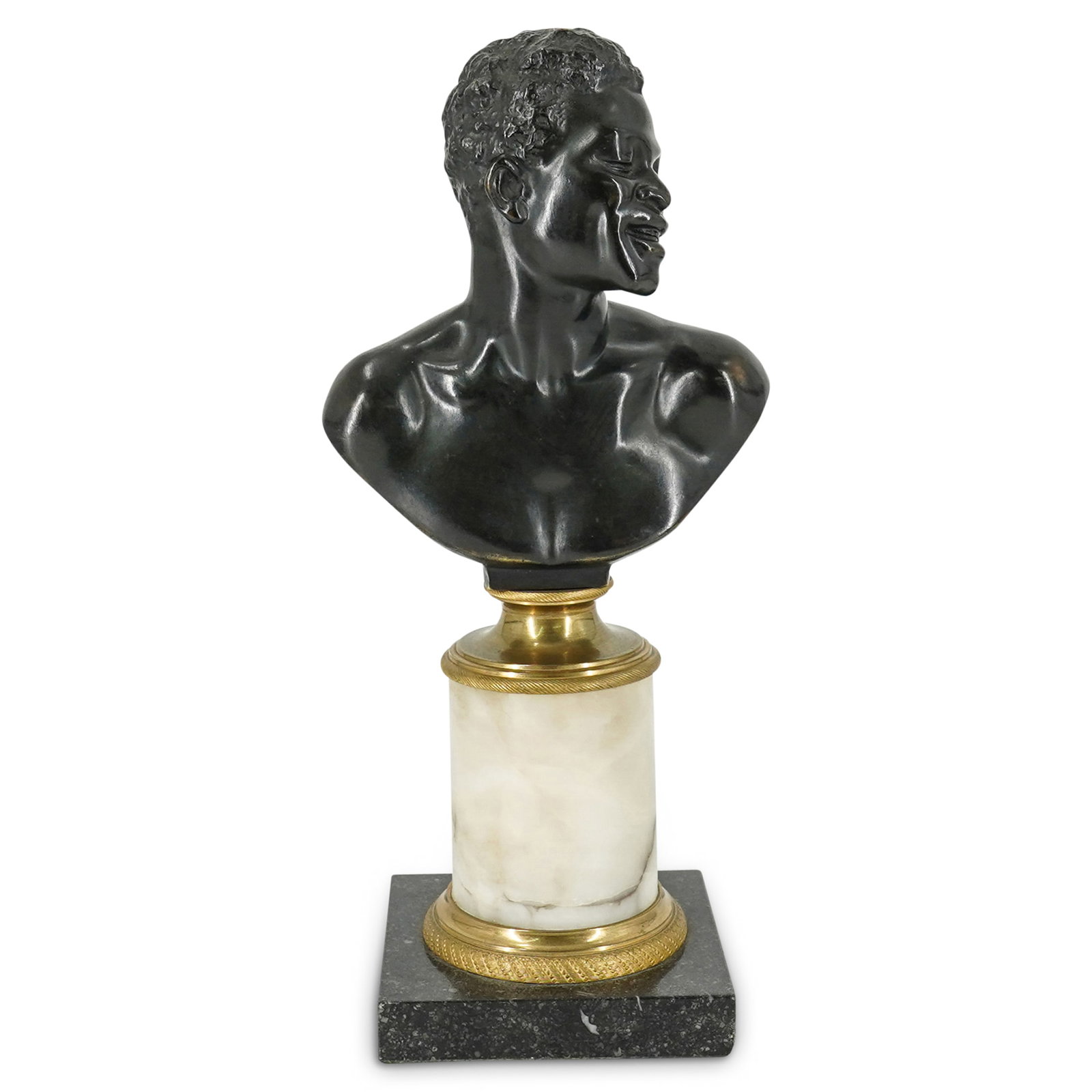 Antique Bronze Blackamoor Busts On Marble Stands (1 of 11)