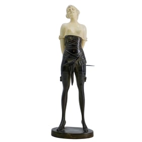 Bruno Zach (Austrian, 1891-1935) Erotic Bronze And Carved Figurine