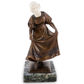 Anton Endstorfer (Austrian, 1880-1961) Bronze Woman In Dress