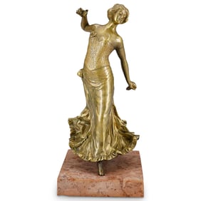 Antique Vienna Gilt Bronze Flamenco Dancer Sculpture
