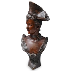 Georges Van Der Straeten (Belgian, 1856-1928) Art Nouveau Bronze Sculpture