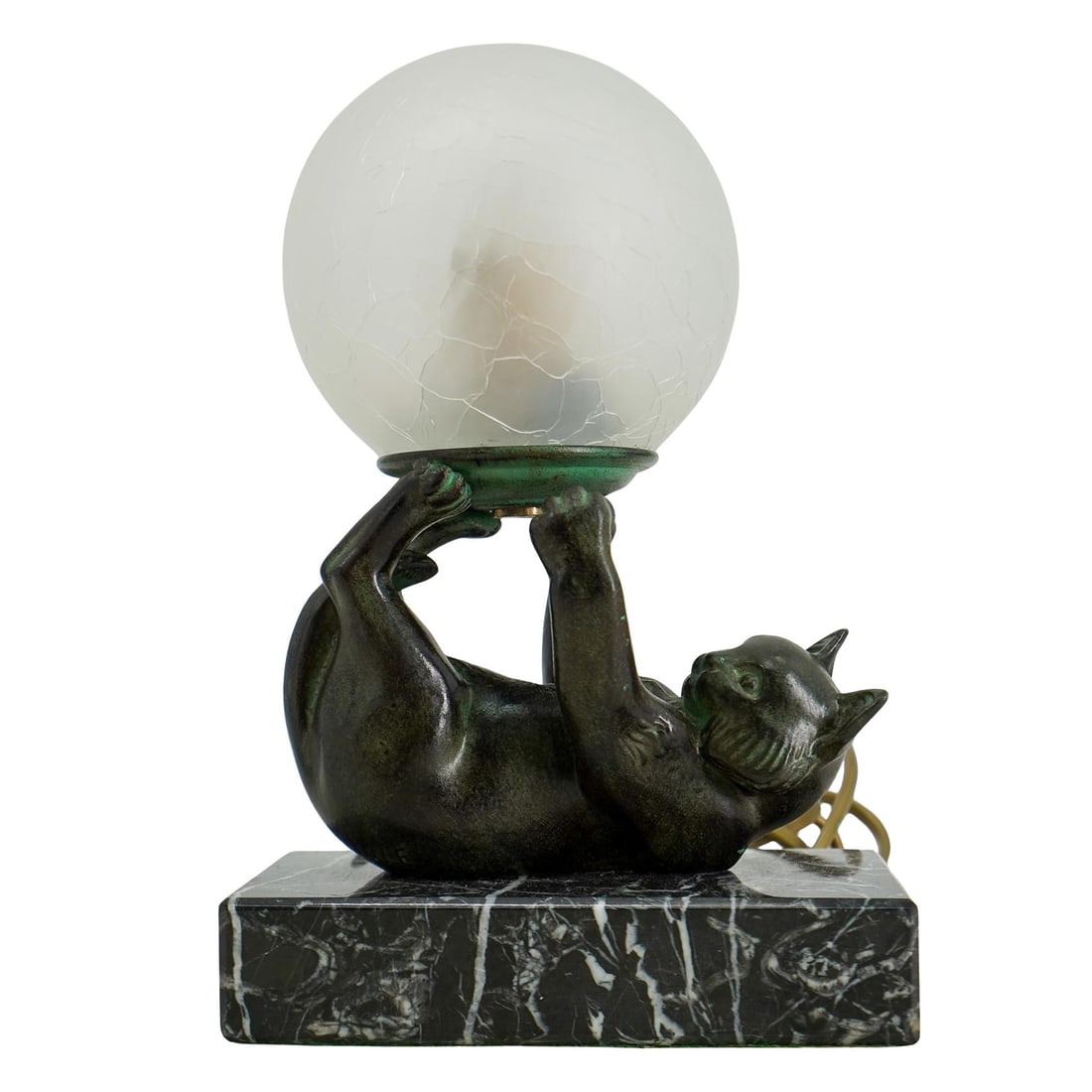 Art Deco European Bronze Kitten Boudoir Lamp (1 of 5)