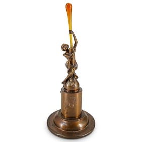 Franz Gruber (Austria. 1878-1945) Figural Bronze and Glass Lamp