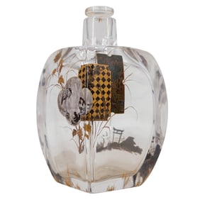 French "L'Escalier de Cristal" Japonisme Crystal Decanter