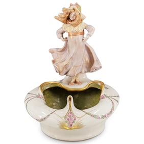 Amphora Bohemian Art Nouveau Figural Bowl