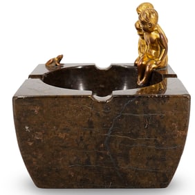 Gilt Bronze & Jasper Ash Receiver