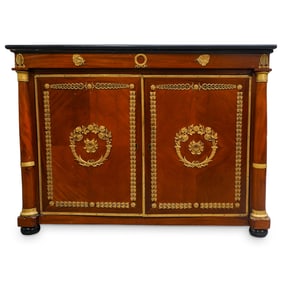 Antique French Empire Wood And Bronze Commode
