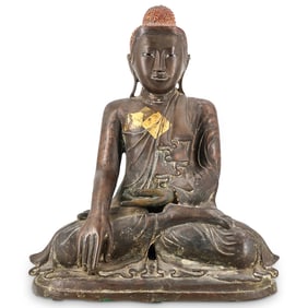 Antique Burmese Bronze Seated Gautama Buddha