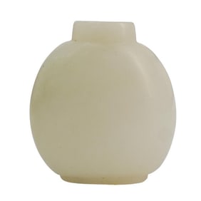 Antique Chinese Carved White Jade Snuff Bottle