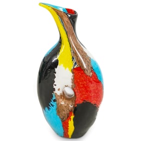1950s Dino Martens For Aureliano Toso Murano Blown Glass "Oriente" Vase